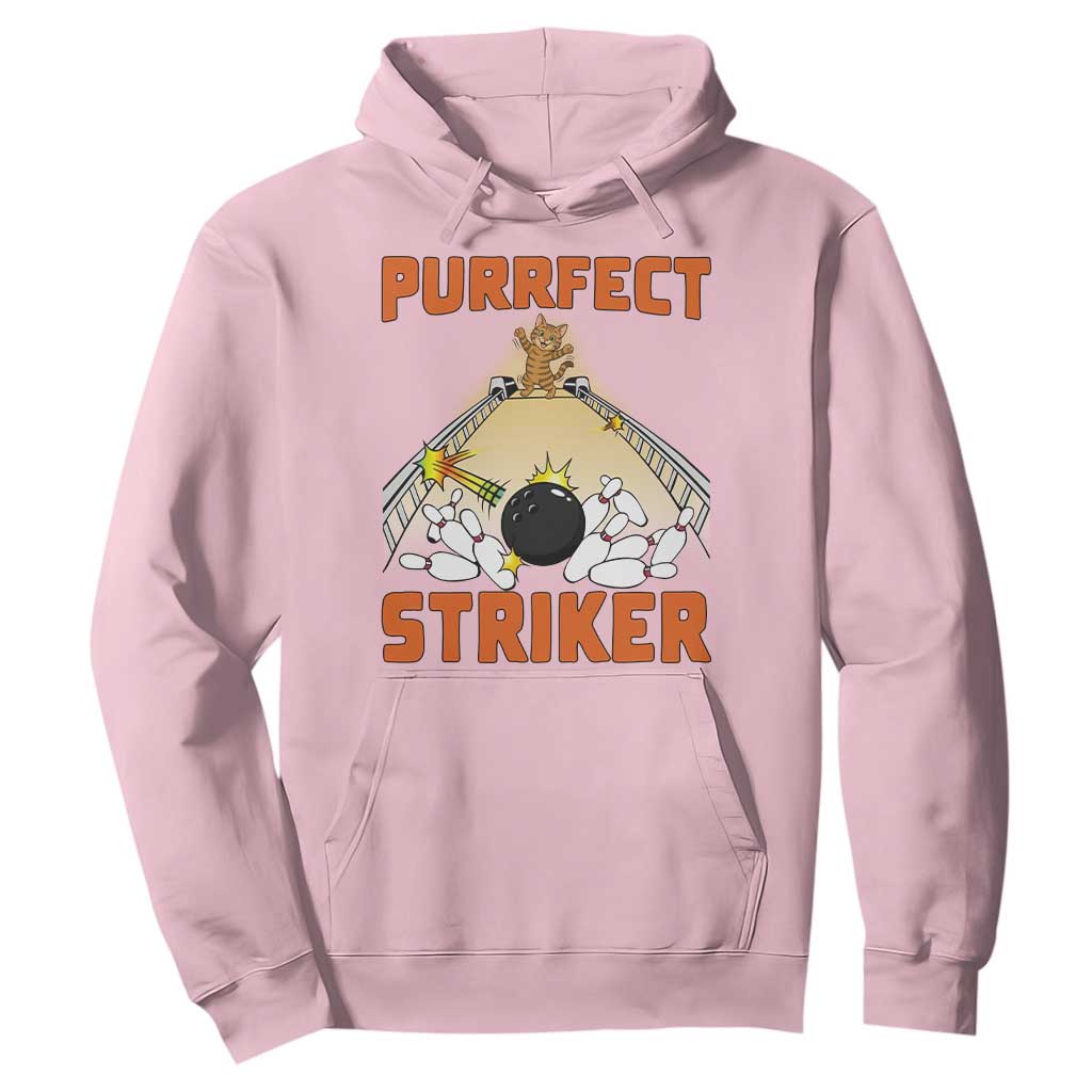 Funny Cat Bowling Gift Hoodie Purrfect Striker TS12 Light Pink Print Your Wear