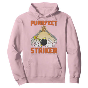 Funny Cat Bowling Gift Hoodie Purrfect Striker TS12 Light Pink Print Your Wear