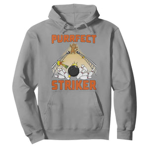 Funny Cat Bowling Gift Hoodie Purrfect Striker TS12 Sport Gray Print Your Wear