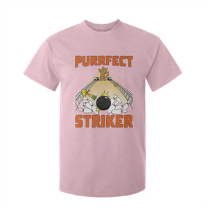 Funny Cat Bowling Gift T Shirt For Kid Purrfect Striker TS12 Light Pink Print Your Wear