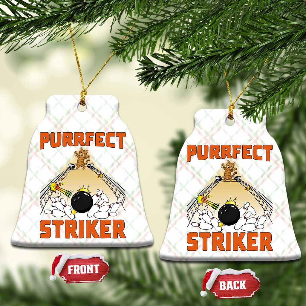 Funny Cat Bowling Gift Ceramic Ornament Purrfect Striker TS12 Print Your Wear