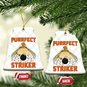 Funny Cat Bowling Gift Ceramic Ornament Purrfect Striker TS12 Print Your Wear