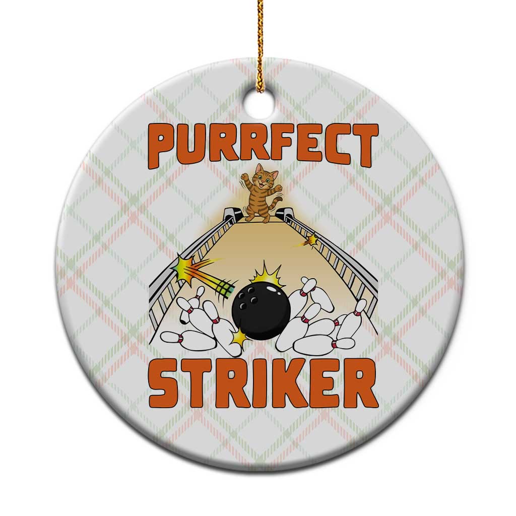 Funny Cat Bowling Gift Ceramic Ornament Purrfect Striker TS12 1pc Christmas Plaid Print Your Wear