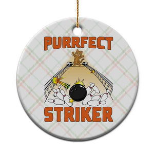 Funny Cat Bowling Gift Ceramic Ornament Purrfect Striker TS12 1pc Christmas Plaid Print Your Wear