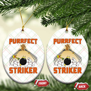 Funny Cat Bowling Gift Ceramic Ornament Purrfect Striker TS12 Print Your Wear