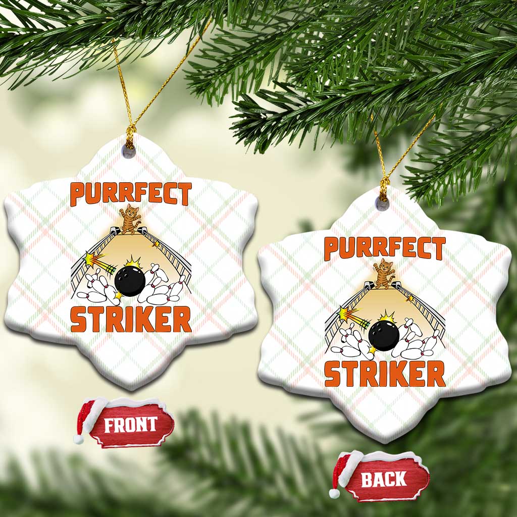 Funny Cat Bowling Gift Ceramic Ornament Purrfect Striker TS12 Print Your Wear