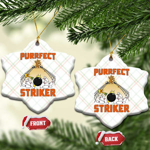 Funny Cat Bowling Gift Ceramic Ornament Purrfect Striker TS12 Print Your Wear