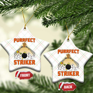 Funny Cat Bowling Gift Ceramic Ornament Purrfect Striker TS12 Print Your Wear