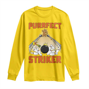 Funny Cat Bowling Gift Long Sleeve Shirt Purrfect Striker TS12 Daisy Print Your Wear