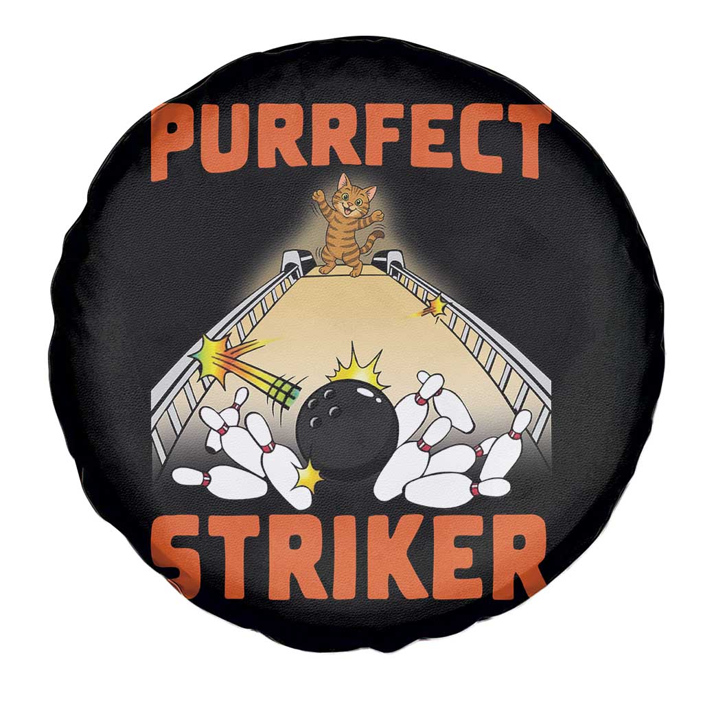 Funny Cat Bowling Gift Spare Tire Cover Purrfect Striker TS12 Print Your Wear