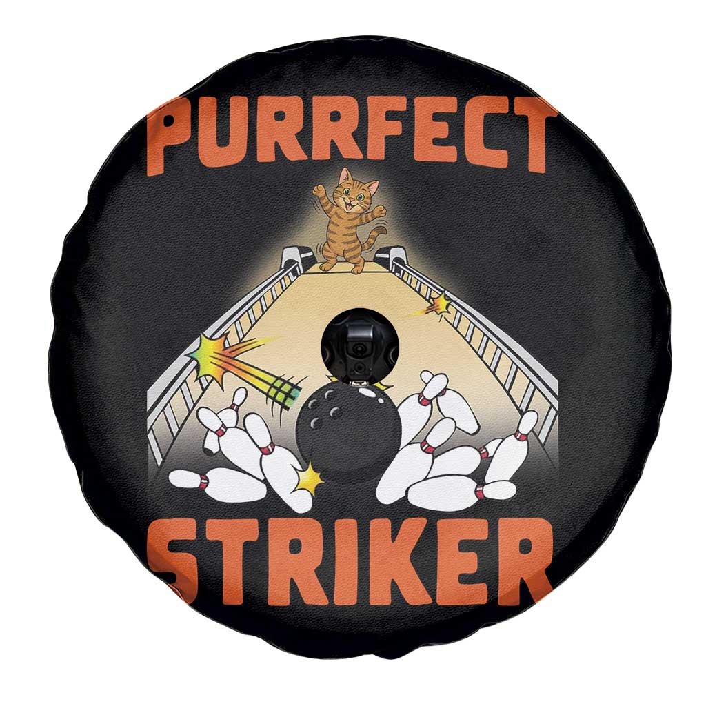 Funny Cat Bowling Gift Spare Tire Cover Purrfect Striker TS12 Print Your Wear