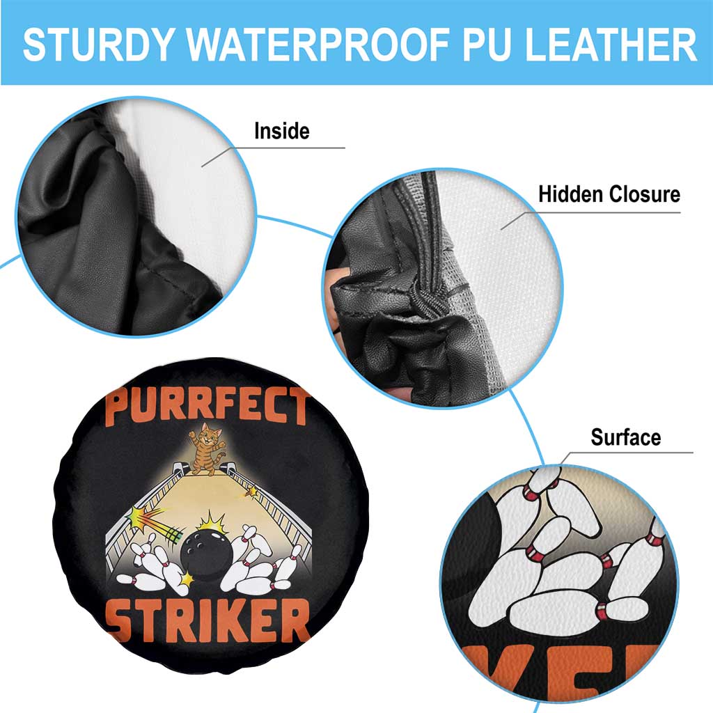 Funny Cat Bowling Gift Spare Tire Cover Purrfect Striker TS12 Print Your Wear