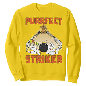 Funny Cat Bowling Gift Sweatshirt Purrfect Striker TS12 Daisy Print Your Wear