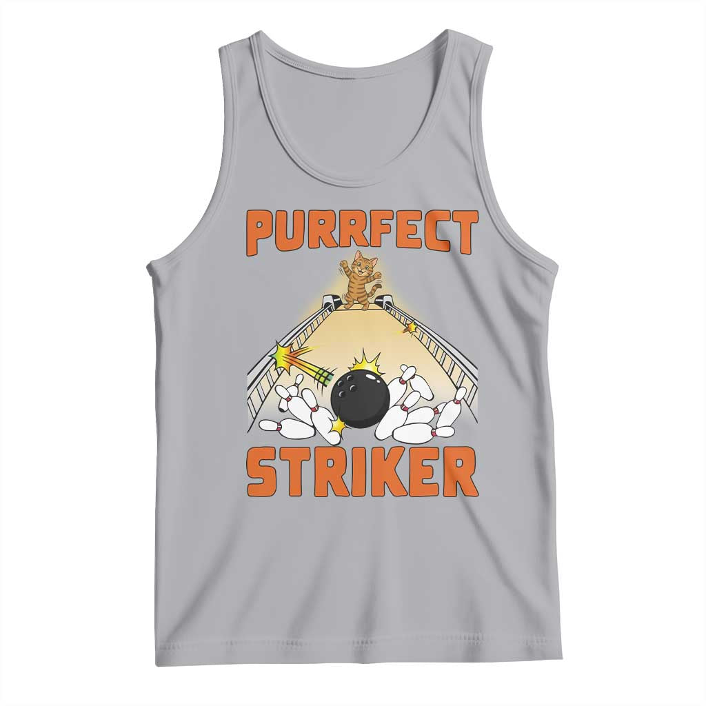 Funny Cat Bowling Gift Tank Top Purrfect Striker TS12 Athletic Heather Print Your Wear