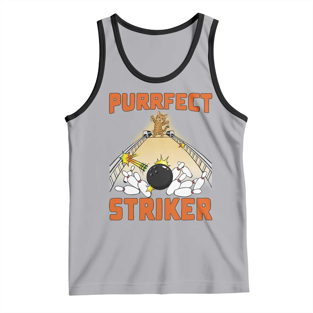 Funny Cat Bowling Gift Tank Top Purrfect Striker TS12 Athletic Heather Black Print Your Wear