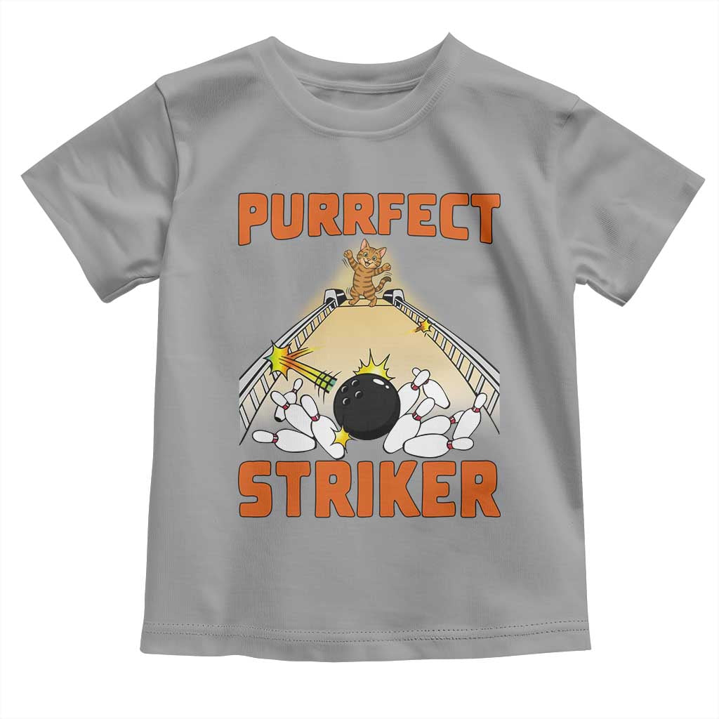 Funny Cat Bowling Gift Toddler T Shirt Purrfect Striker TS12 Sport Gray Print Your Wear