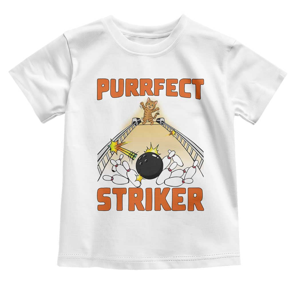 Funny Cat Bowling Gift Toddler T Shirt Purrfect Striker TS12 White Print Your Wear