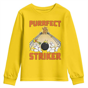 Funny Cat Bowling Gift Youth Sweatshirt Purrfect Striker TS12 Daisy Print Your Wear