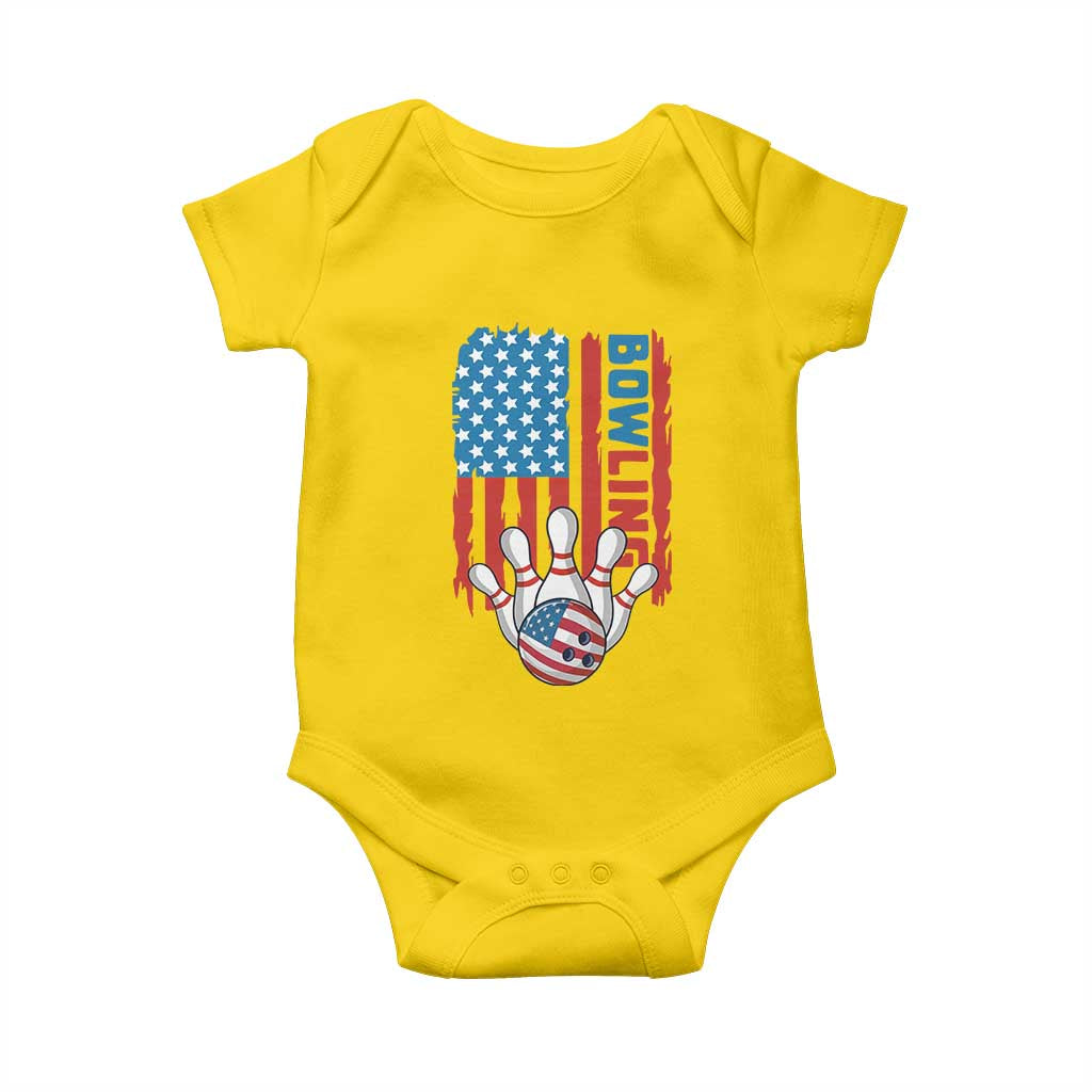 American Flag Patriotic Bowling Baby Onesie Bowler Gift TS12 Daisy Print Your Wear