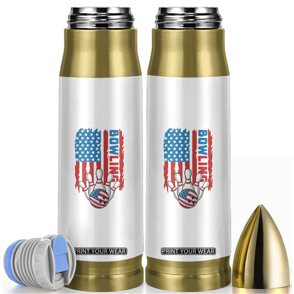 American Flag Patriotic Bowling Bullet Tumbler Bowler Gift TS12 White Print Your Wear