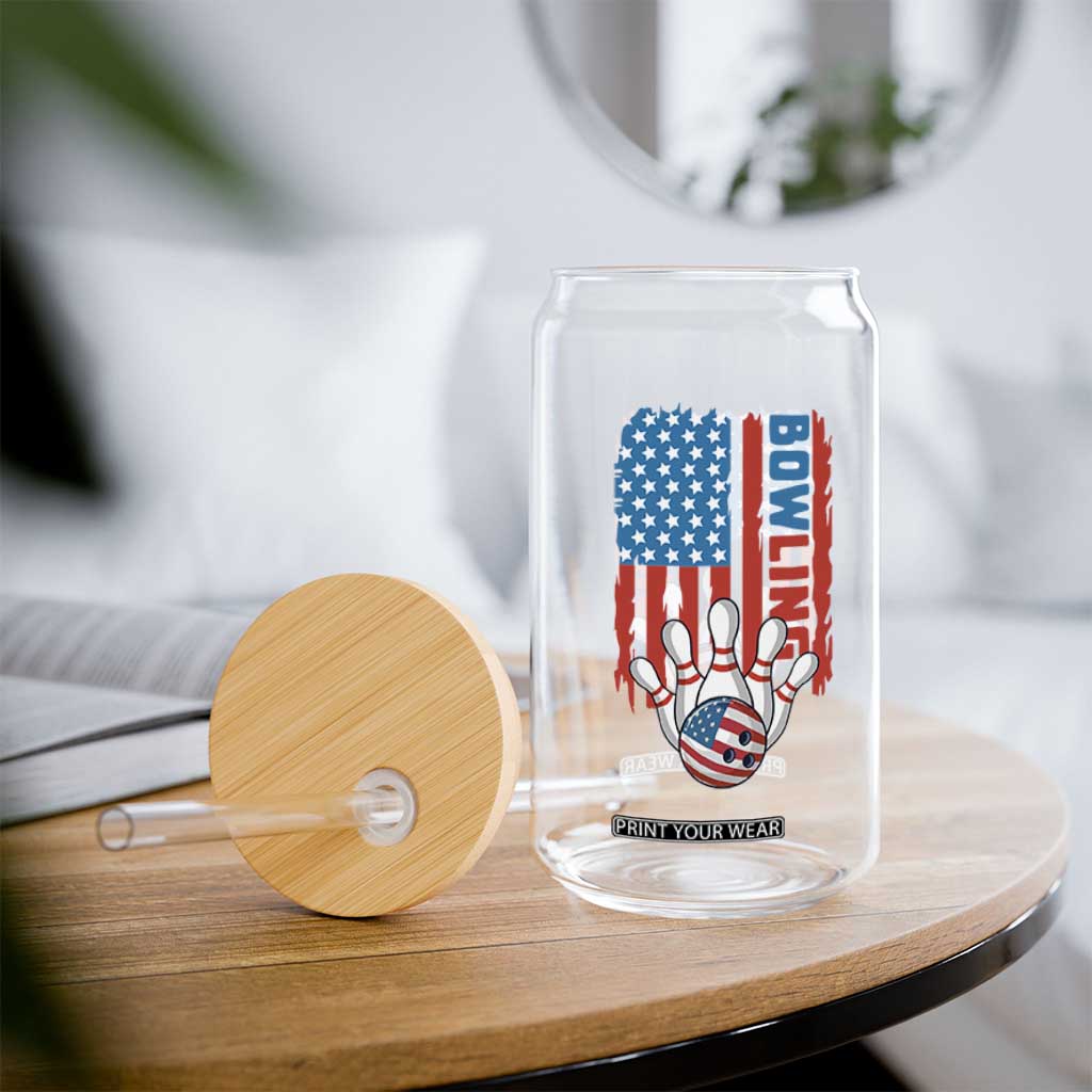 American Flag Patriotic Bowling Glass Can Bowler Gift TS12 Print Your Wear