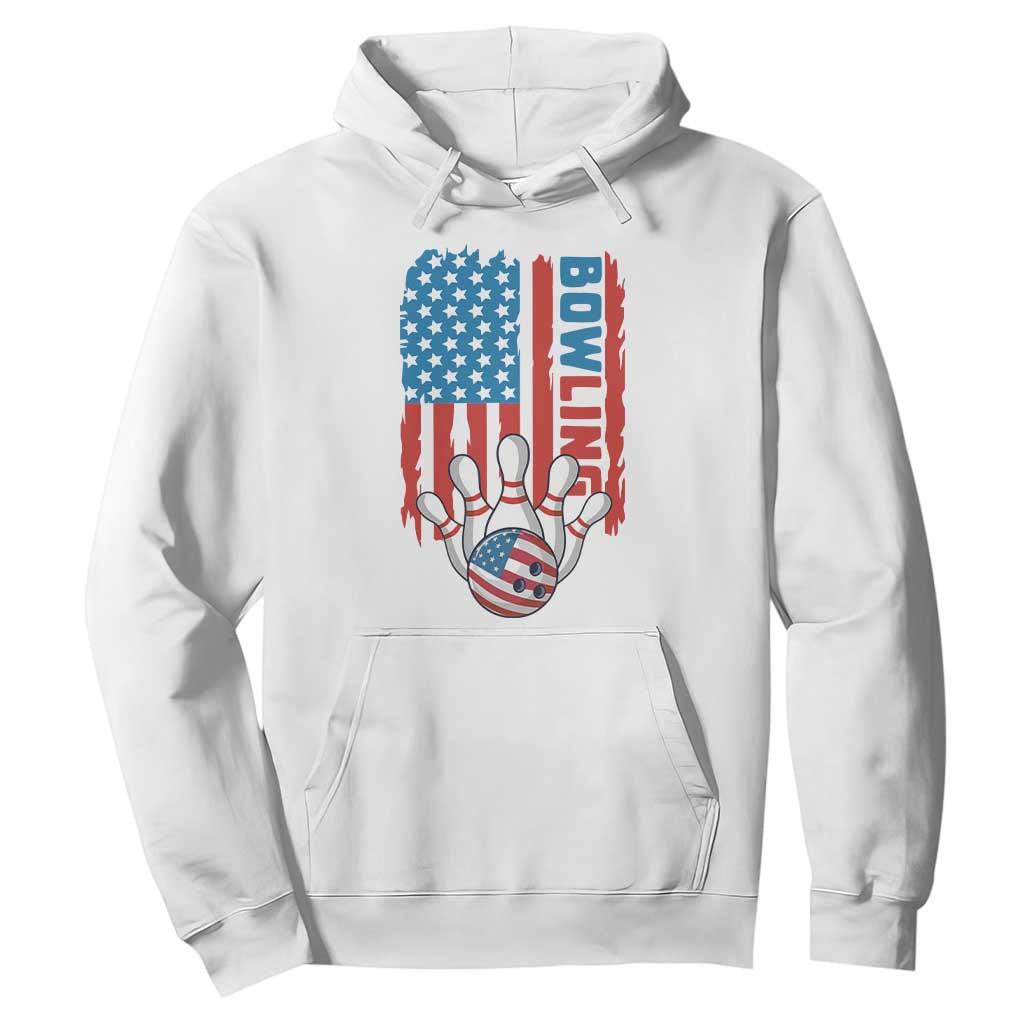 American Flag Patriotic Bowling Hoodie Bowler Gift TS12 White Print Your Wear