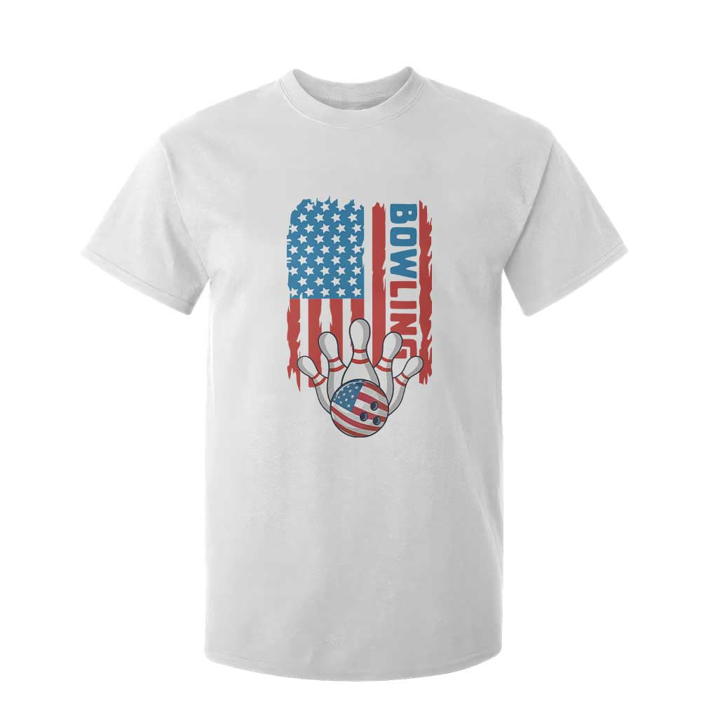 American Flag Patriotic Bowling T Shirt For Kid Bowler Gift TS12 White Print Your Wear