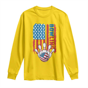 American Flag Patriotic Bowling Long Sleeve Shirt Bowler Gift TS12 Daisy Print Your Wear