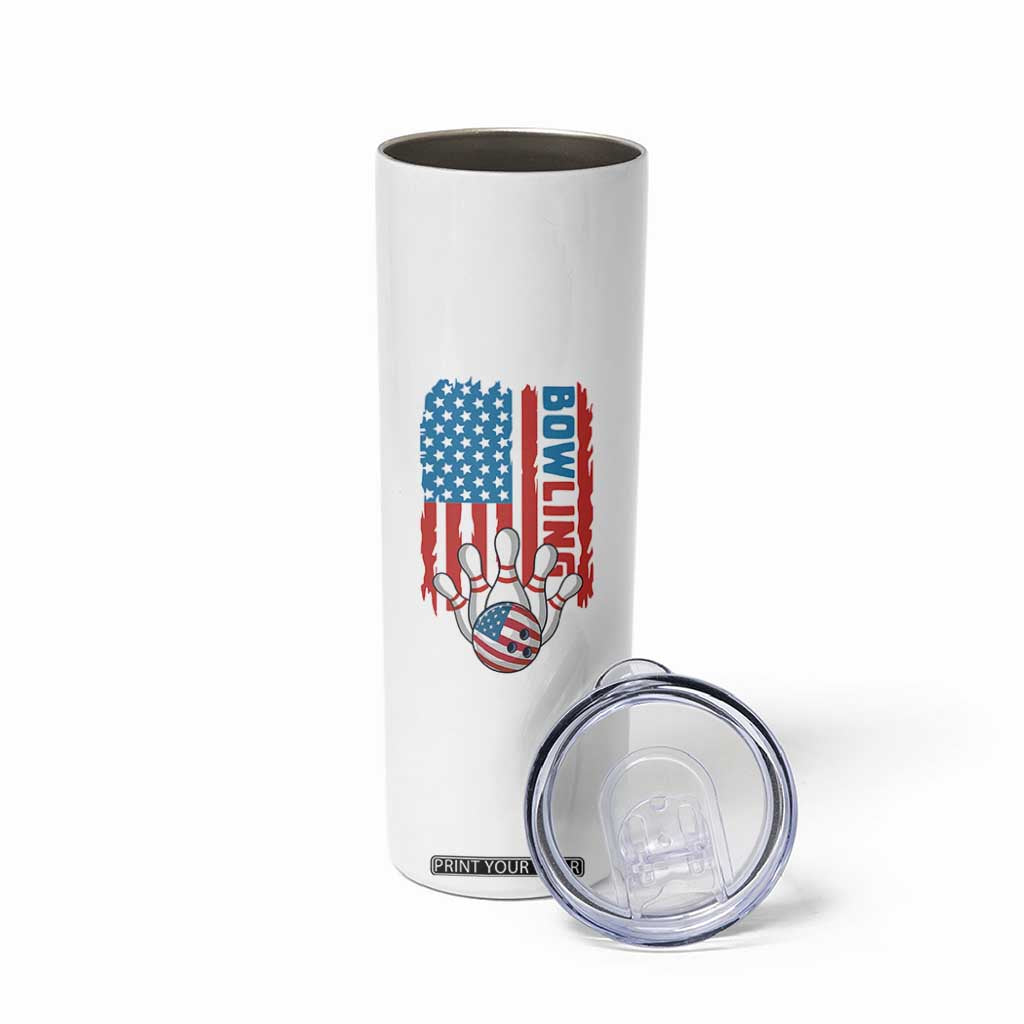 American Flag Patriotic Bowling Skinny Tumbler Bowler Gift TS12 Print Your Wear