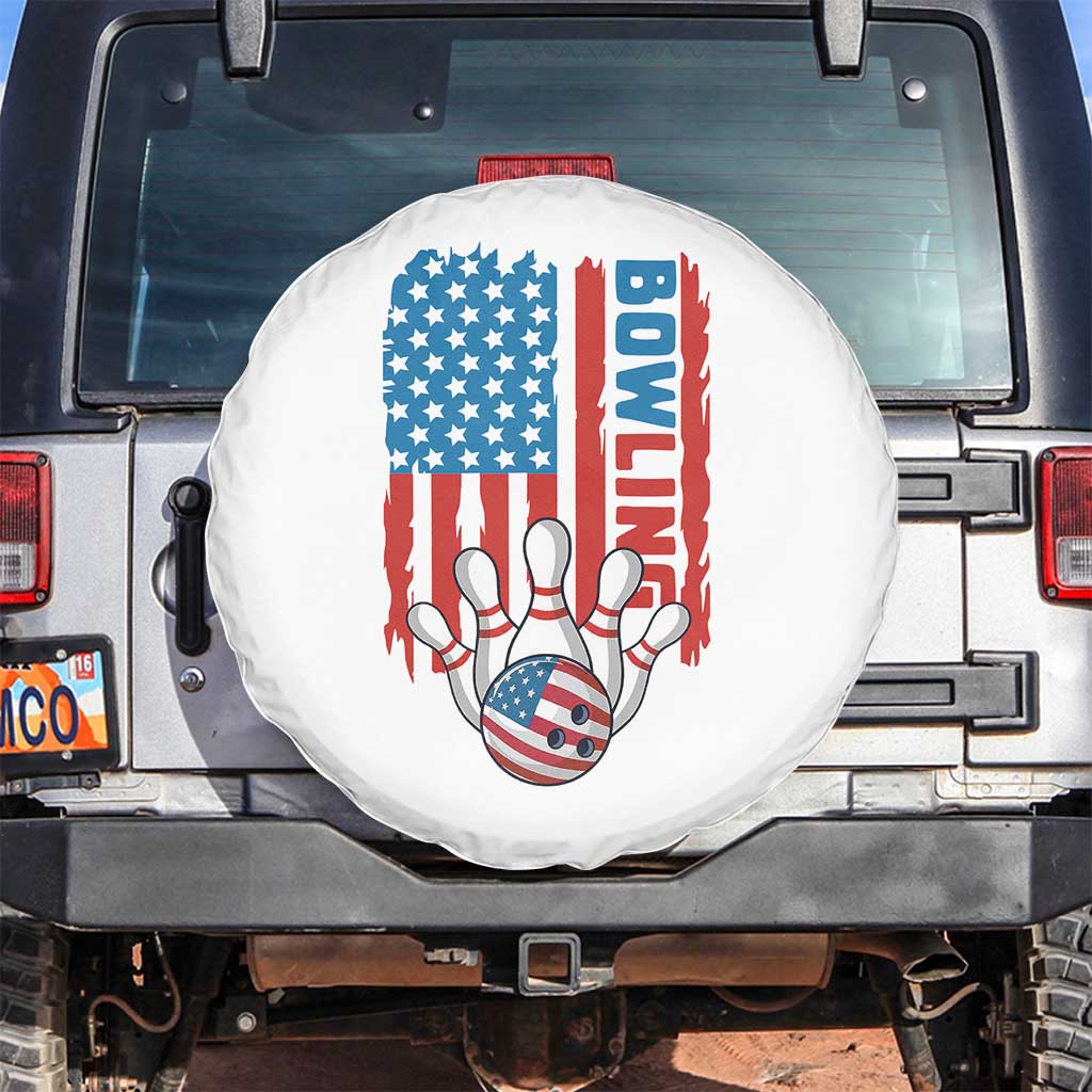 American Flag Patriotic Bowling Spare Tire Cover Bowler Gift TS12 No hole White Print Your Wear