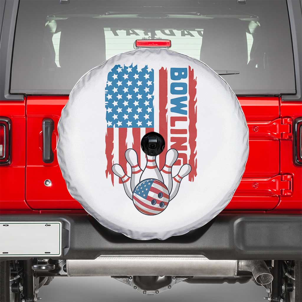 American Flag Patriotic Bowling Spare Tire Cover Bowler Gift TS12 White Print Your Wear