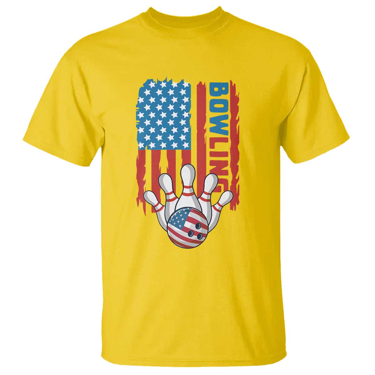 American Flag Patriotic Bowling T Shirt Bowler Gift TS12 Daisy Print Your Wear