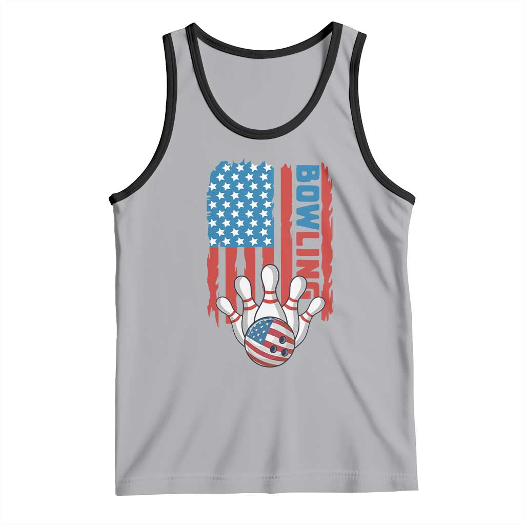 American Flag Patriotic Bowling Tank Top Bowler Gift TS12 Athletic Heather Black Print Your Wear