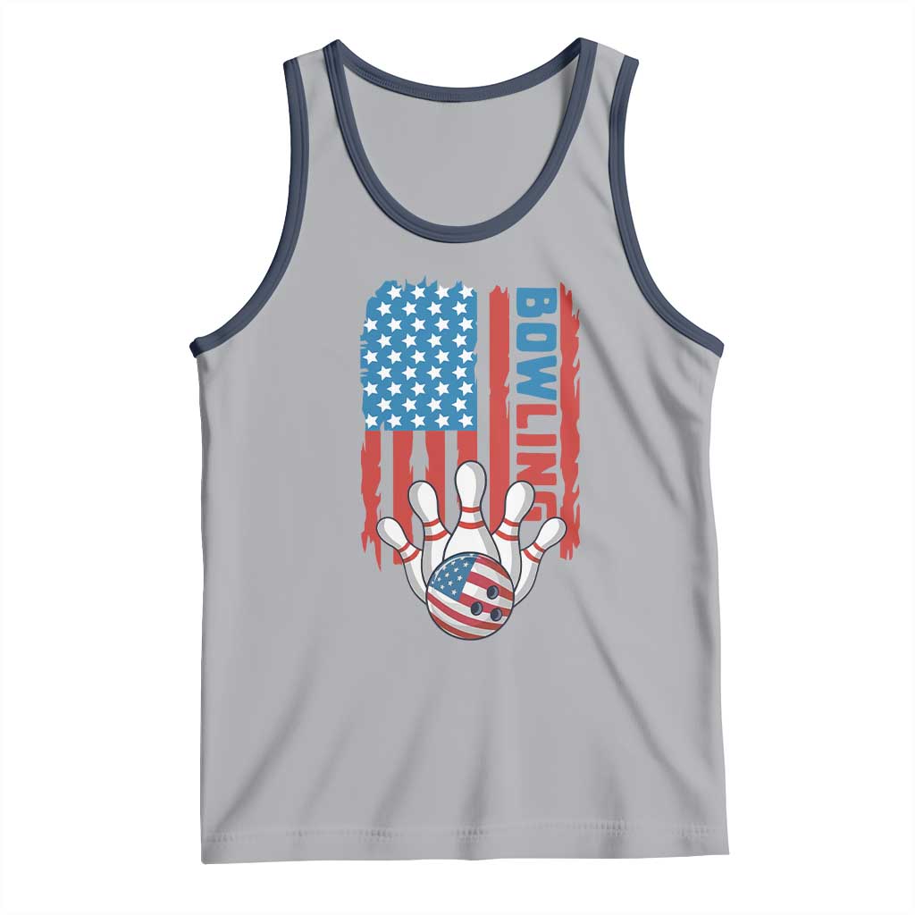 American Flag Patriotic Bowling Tank Top Bowler Gift TS12 Athletic Heather Navy Print Your Wear