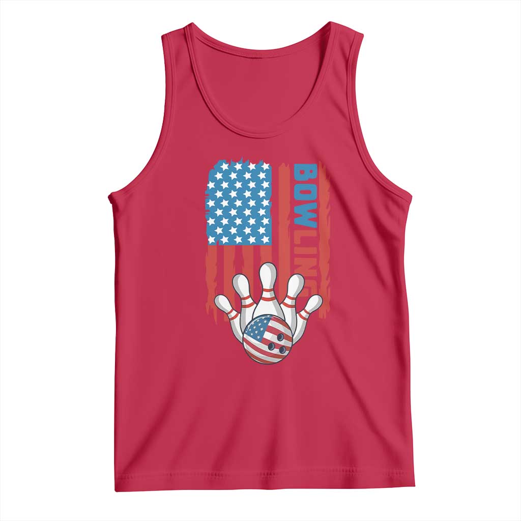 American Flag Patriotic Bowling Tank Top Bowler Gift TS12 Red Print Your Wear