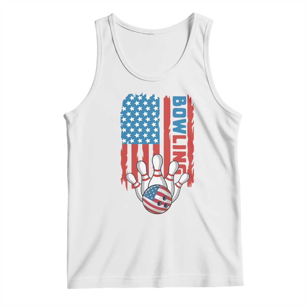 American Flag Patriotic Bowling Tank Top Bowler Gift TS12 White Print Your Wear