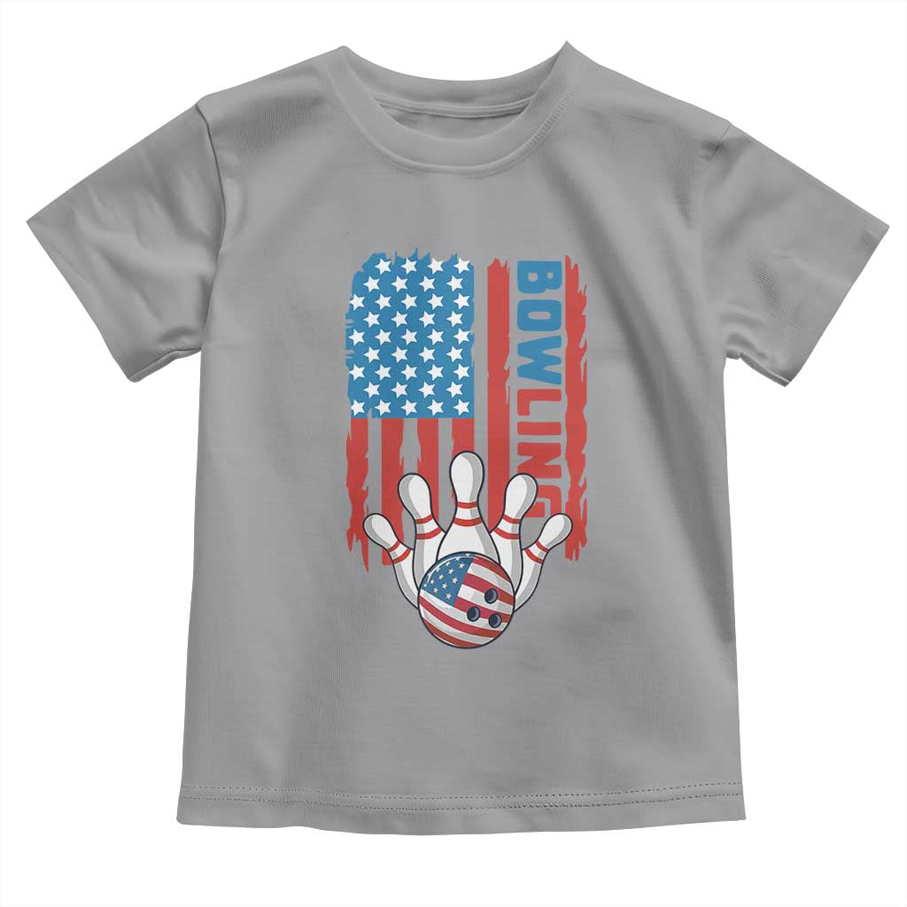 American Flag Patriotic Bowling Toddler T Shirt Bowler Gift TS12 Sport Gray Print Your Wear