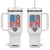American Flag Patriotic Bowling Tumbler With Handle Bowler Gift TS12 One Size: 40 oz White Print Your Wear