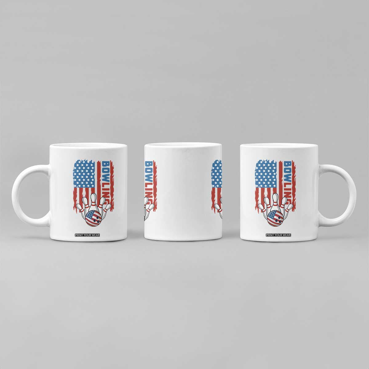 American Flag Patriotic Bowling Coffee Mug Bowler Gift TS12 Print Your Wear