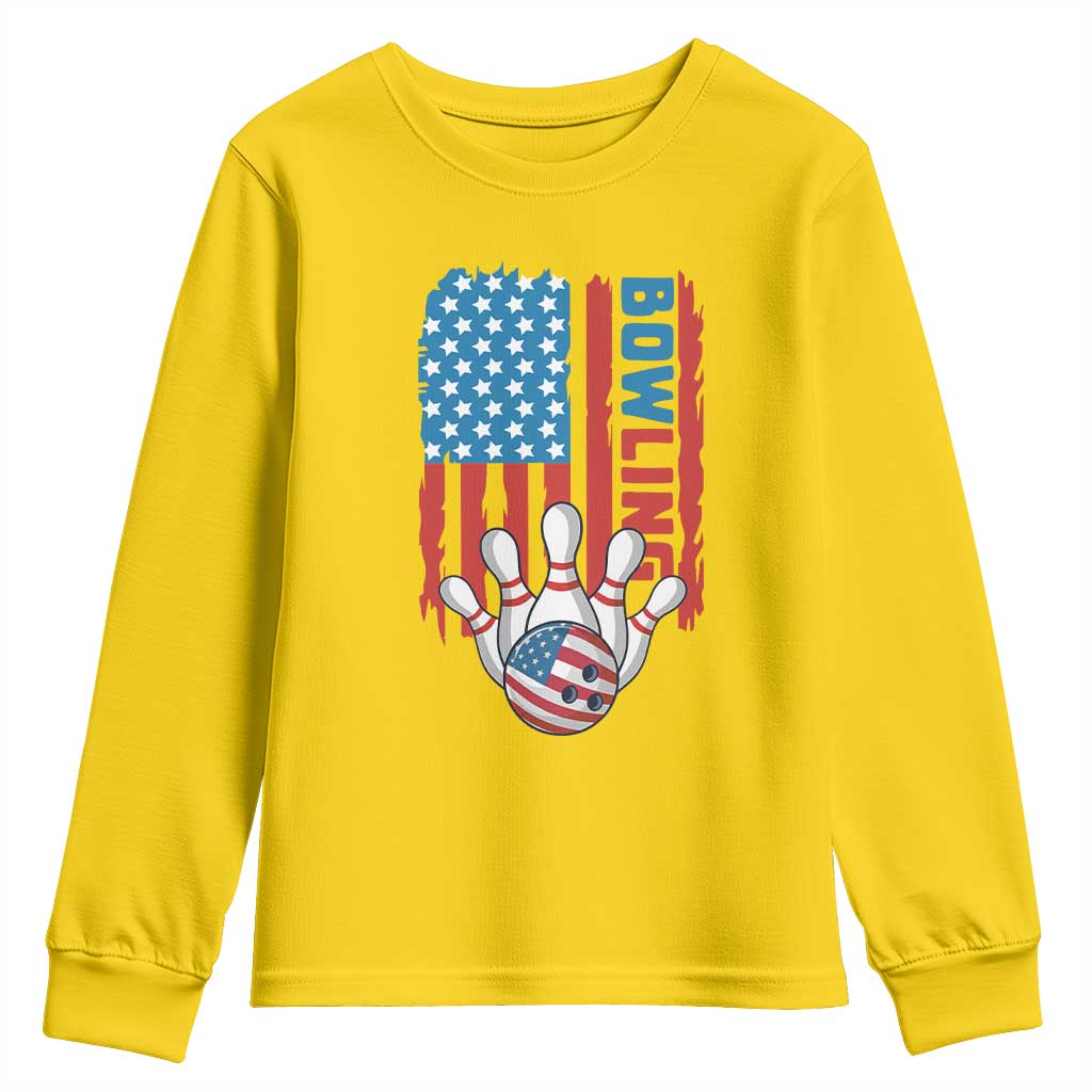 American Flag Patriotic Bowling Youth Sweatshirt Bowler Gift TS12 Daisy Print Your Wear