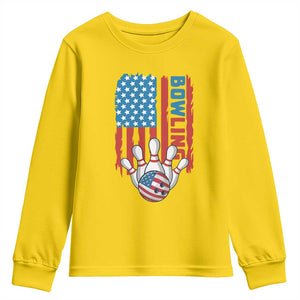 American Flag Patriotic Bowling Youth Sweatshirt Bowler Gift TS12 Daisy Print Your Wear