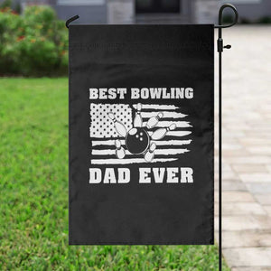 Best Bowling Dad Ever Garden Flag American Flag Patriotic Bowler Gift - Print Your Wear