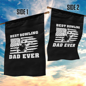 Best Bowling Dad Ever Garden Flag American Flag Patriotic Bowler Gift - Print Your Wear