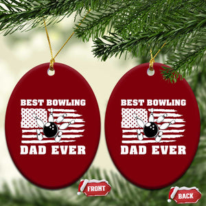 Best Bowling Dad Ever Ceramic Ornament American Flag Patriotic Bowler Gift TS12 Print Your Wear