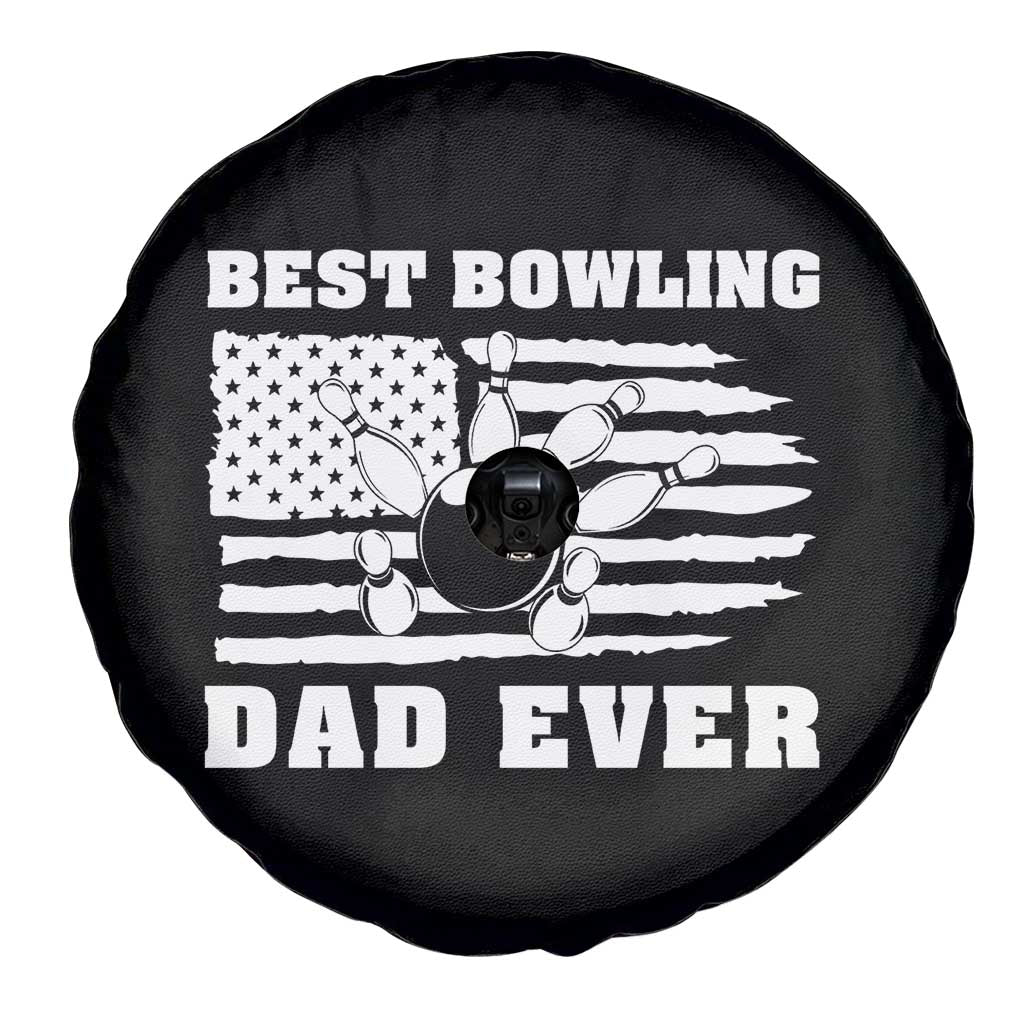 Best Bowling Dad Ever Spare Tire Cover American Flag Patriotic Bowler Gift TS12 Print Your Wear