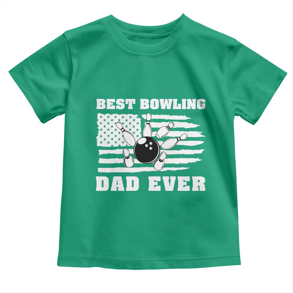 Best Bowling Dad Ever Toddler T Shirt American Flag Patriotic Bowler Gift TS12 Irish Green Print Your Wear