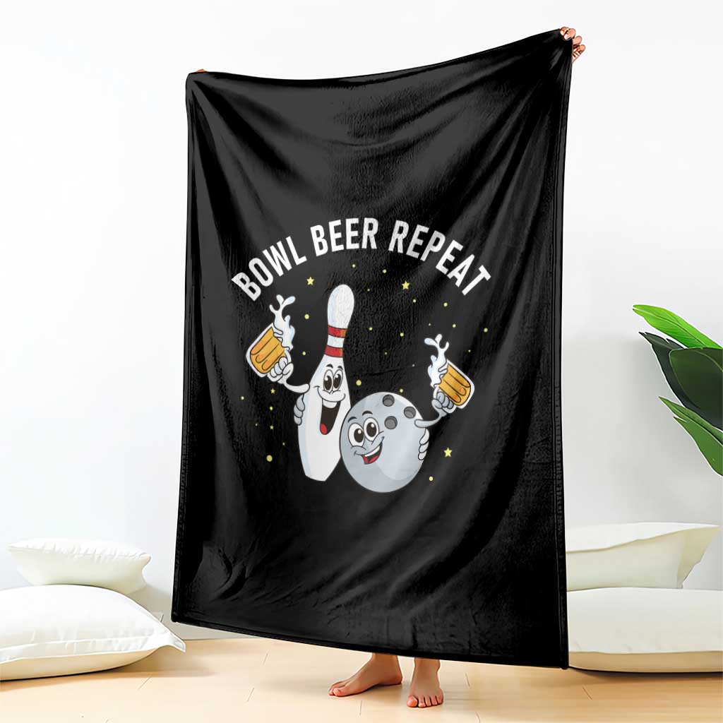 Funny Bowling Beer Lover Gift Throw Blanket Bowl Beer Repeat TS12 Print Your Wear