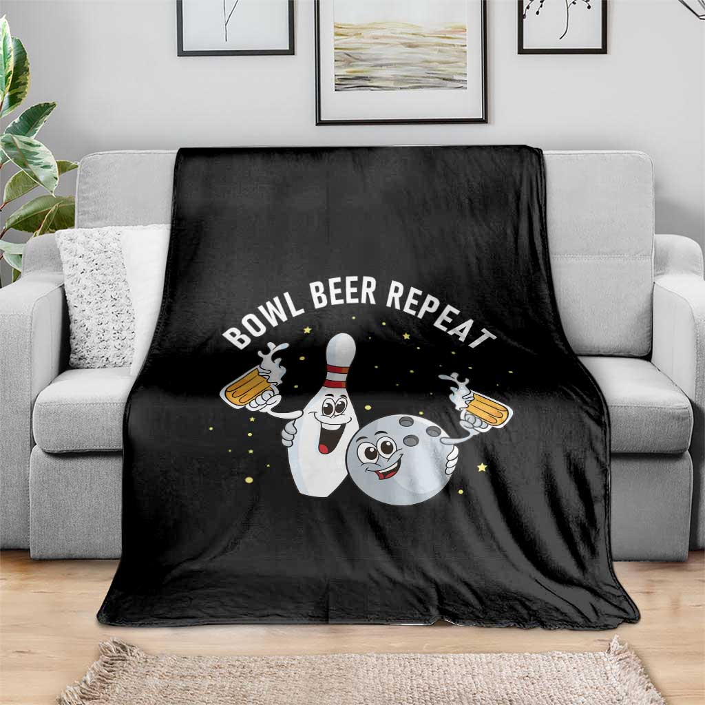 Funny Bowling Beer Lover Gift Throw Blanket Bowl Beer Repeat TS12 Print Your Wear