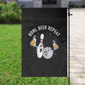 Funny Bowling Beer Lover Gift Garden Flag Bowl Beer Repeat - Print Your Wear