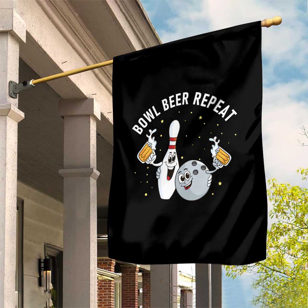 Funny Bowling Beer Lover Gift Garden Flag Bowl Beer Repeat TS12 Print Your Wear